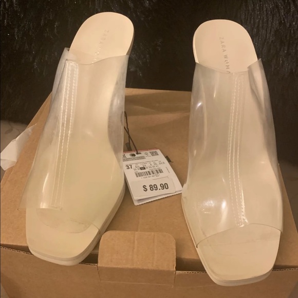 zara clear mules